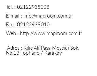 Maproom Hotel iletiim bilgileri